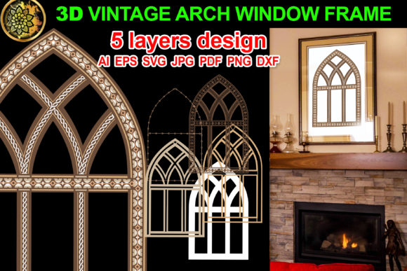 3D Vintage Farmhouse Arch Window Frame 2 Graphics Review