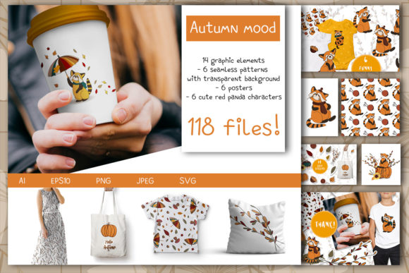 Autumn Mood. Clipart and Patterns for Graphics