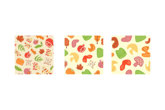 Autumn Season Abstract Seamless Patterns for Graphics and Textures