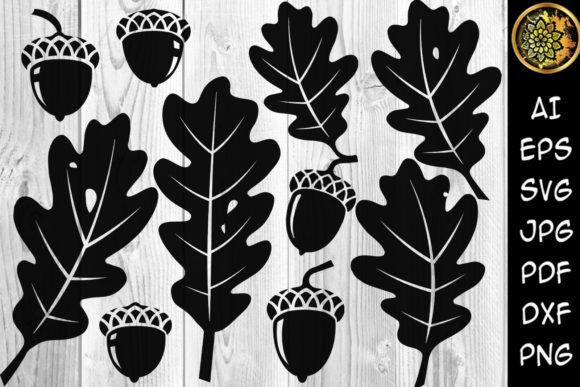 Christmas Acorn and Leaves Clipart: Graphics for Seasonal Sellers