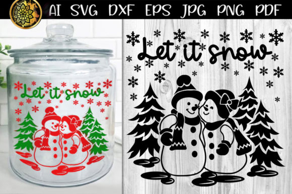 Christmas Let It Snow Layered Design: Graphics & Illustrations Review