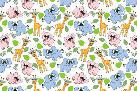 Cute Animal Cartoon Seamless Pattern Graphics for Patterns