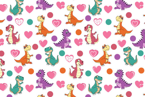 Cute Dinosaur Seamless Pattern Graphics for Modern Patterns