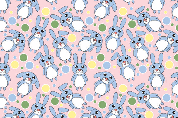 Cute Rabbit Seamless Pattern Graphics for Patterns