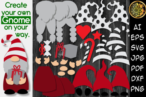 DIY Gnome Clipart Layered Graphics for Illustrations