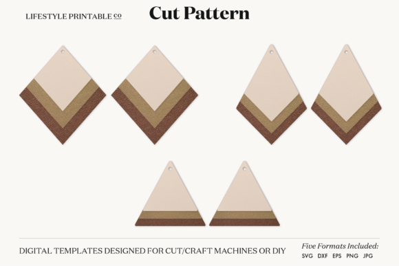 Earrings Template Cut File for Modern Graphics and Crafts