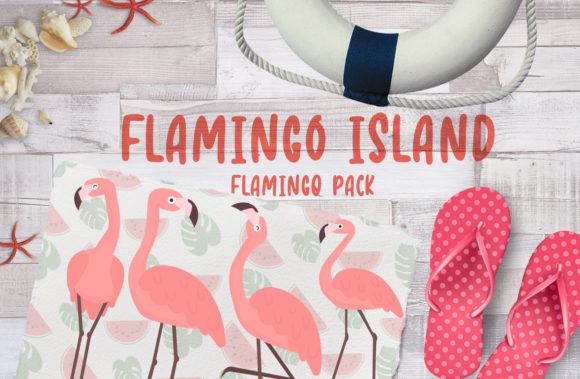 Flamingo Island Graphics for Crafts and Content