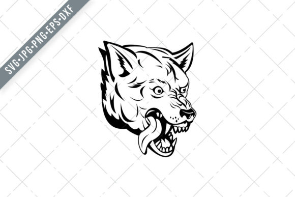 Head of Aggressive Angry Grey Wolf: Bold Graphics for Editorial Impact