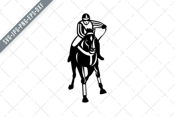 Jockey Racing Thoroughbred Horse: Premium Graphics and Illustrations