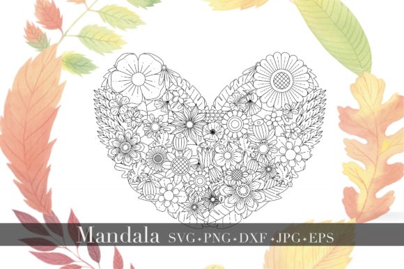 Mandala - Floral Heart Graphics and Illustrations Review