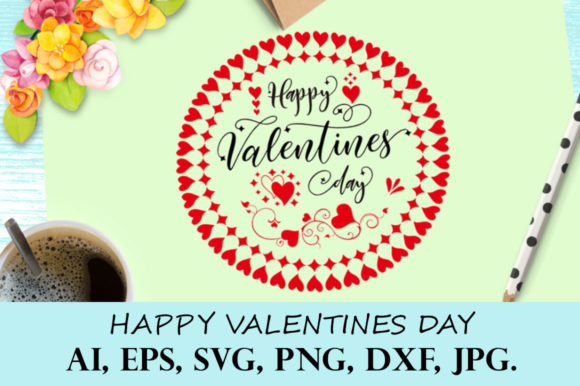 Mandala Happy Valentines Day Graphics for Crafts