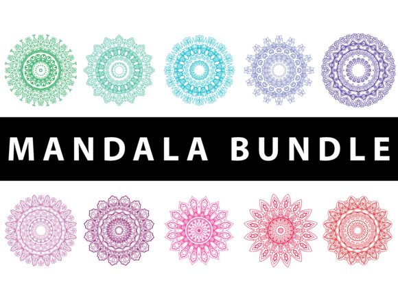 Mandala Pack Green Purple Design for Graphics and Patterns