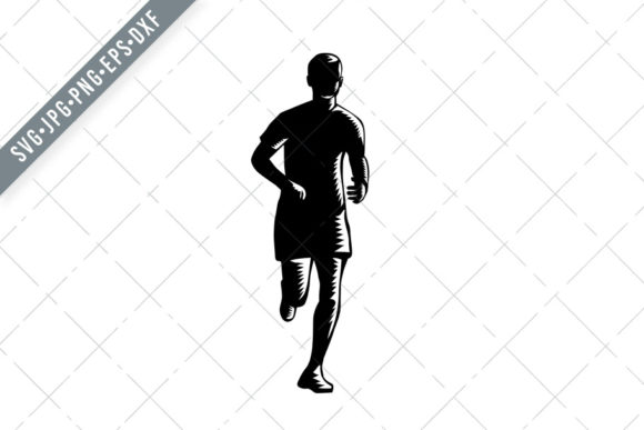 Marathon Runner Silhouette Running Front Review