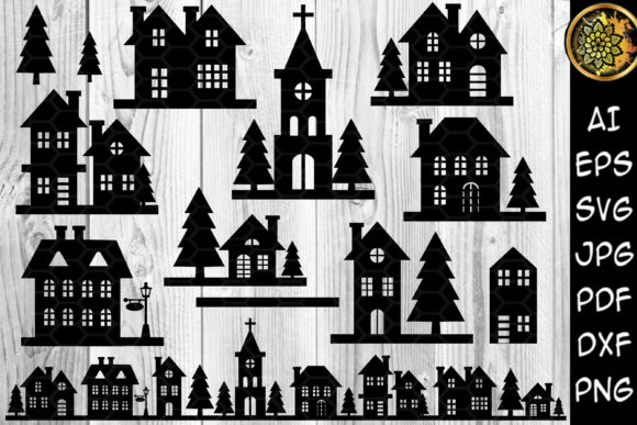 Night Buildings Christmas Silhouette Set Review