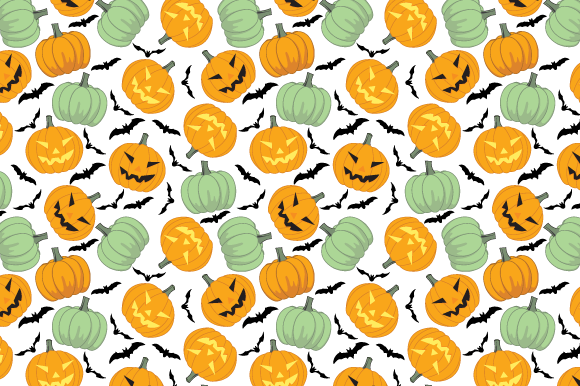 Pattern Design, with Pumpkin and Bat Graphics for Patterns