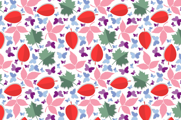 Pattern with Bright Colored Leaves: A Review for Graphics and Patterns Sellers
